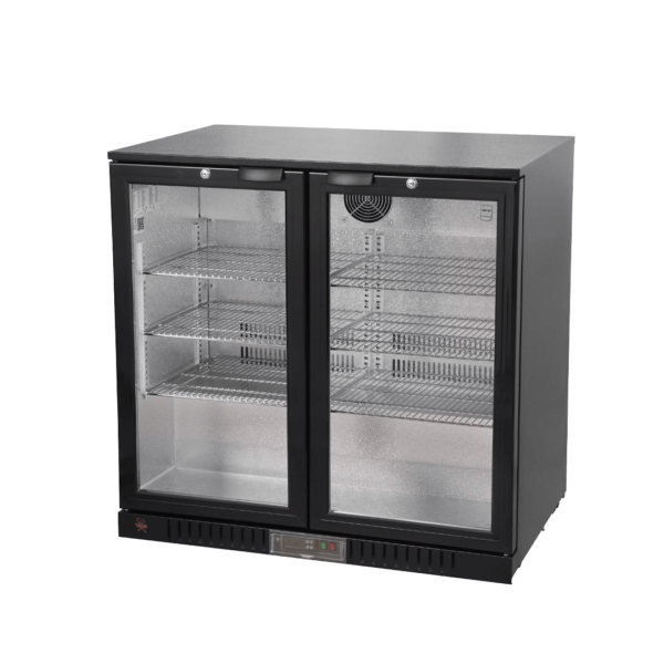 Refrigeratore sottobanco Professional in alluminio e vetro - nero - immagine 2